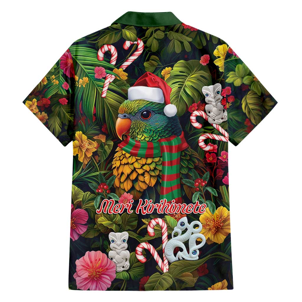 Meri Kirihimete Kakapo Santa Family Matching Long Sleeve Bodycon Dress and Hawaiian Shirt Merry Christmas with Tropical Vibe LT9 - Polynesian Pride