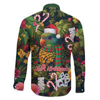 Meri Kirihimete Kakapo Santa Family Matching Short Sleeve Bodycon Dress and Hawaiian Shirt Merry Christmas with Tropical Vibe LT9 - Polynesian Pride