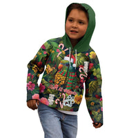 Meri Kirihimete Kakapo Santa Kid Hoodie Merry Christmas with Tropical Vibe