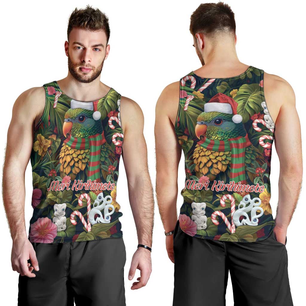 Meri Kirihimete Kakapo Santa Men Tank Top Merry Christmas with Tropical Vibe