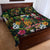 Meri Kirihimete Kakapo Santa Quilt Bed Set Merry Christmas with Tropical Vibe