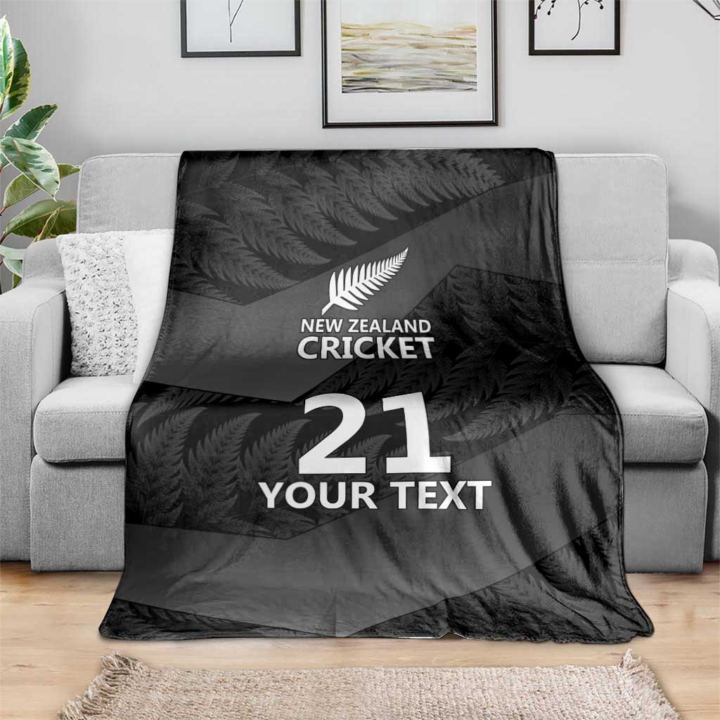 New Zealand Cricket Custom Blanket Potae Pango Black Fern Pattern