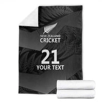 New Zealand Cricket Custom Blanket Potae Pango Black Fern Pattern