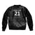 New Zealand Cricket Custom Bomber Jacket Potae Pango Black Fern Pattern