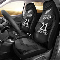 New Zealand Cricket Custom Car Seat Cover Potae Pango Black Fern Pattern
