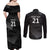 New Zealand Cricket Custom Couples Matching Off Shoulder Maxi Dress and Long Sleeve Button Shirt Potae Pango Black Fern Pattern