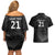 New Zealand Cricket Custom Couples Matching Off Shoulder Short Dress and Hawaiian Shirt Potae Pango Black Fern Pattern