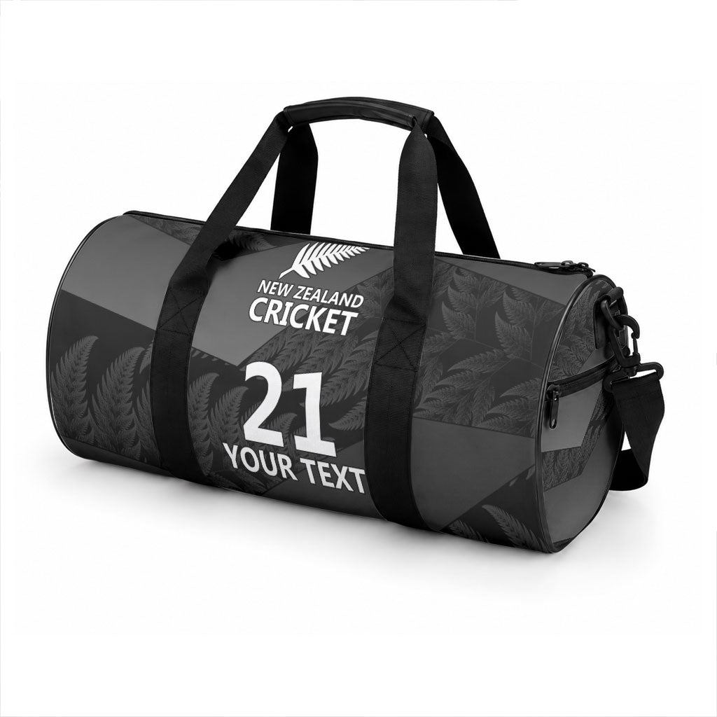 New Zealand Cricket Custom Duffle Bag Potae Pango Black Fern Pattern LT9 - Polynesian Pride