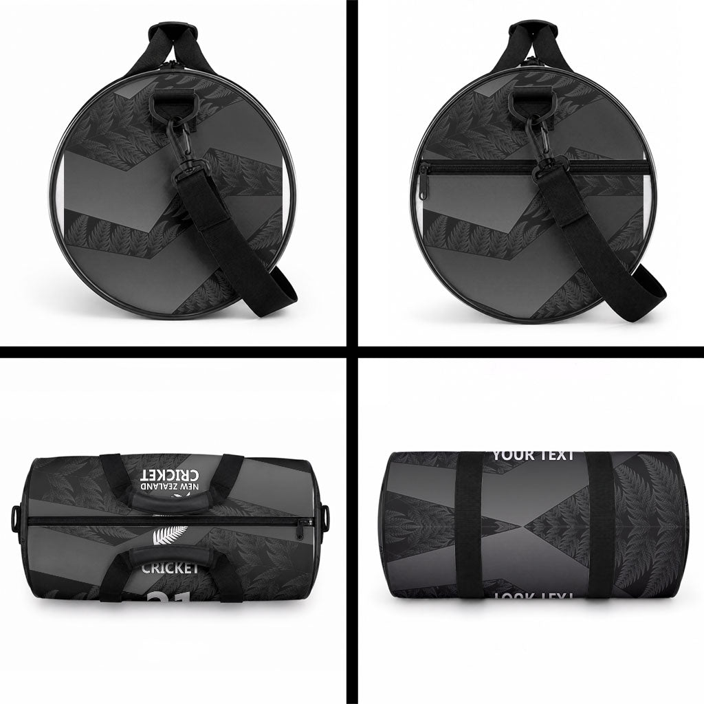 New Zealand Cricket Custom Duffle Bag Potae Pango Black Fern Pattern LT9 - Polynesian Pride