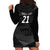 New Zealand Cricket Custom Hoodie Dress Potae Pango Black Fern Pattern