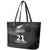 New Zealand Cricket Custom Leather Tote Bag Potae Pango Black Fern Pattern