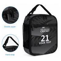 New Zealand Cricket Custom Lunch Bag Potae Pango Black Fern Pattern LT9 - Polynesian Pride
