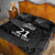 New Zealand Cricket Custom Quilt Bed Set Potae Pango Black Fern Pattern