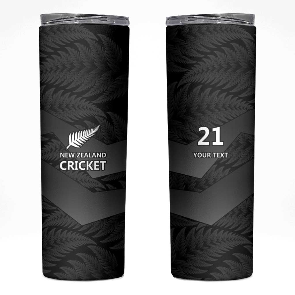 New Zealand Cricket Custom Skinny Tumbler Potae Pango Black Fern Pattern