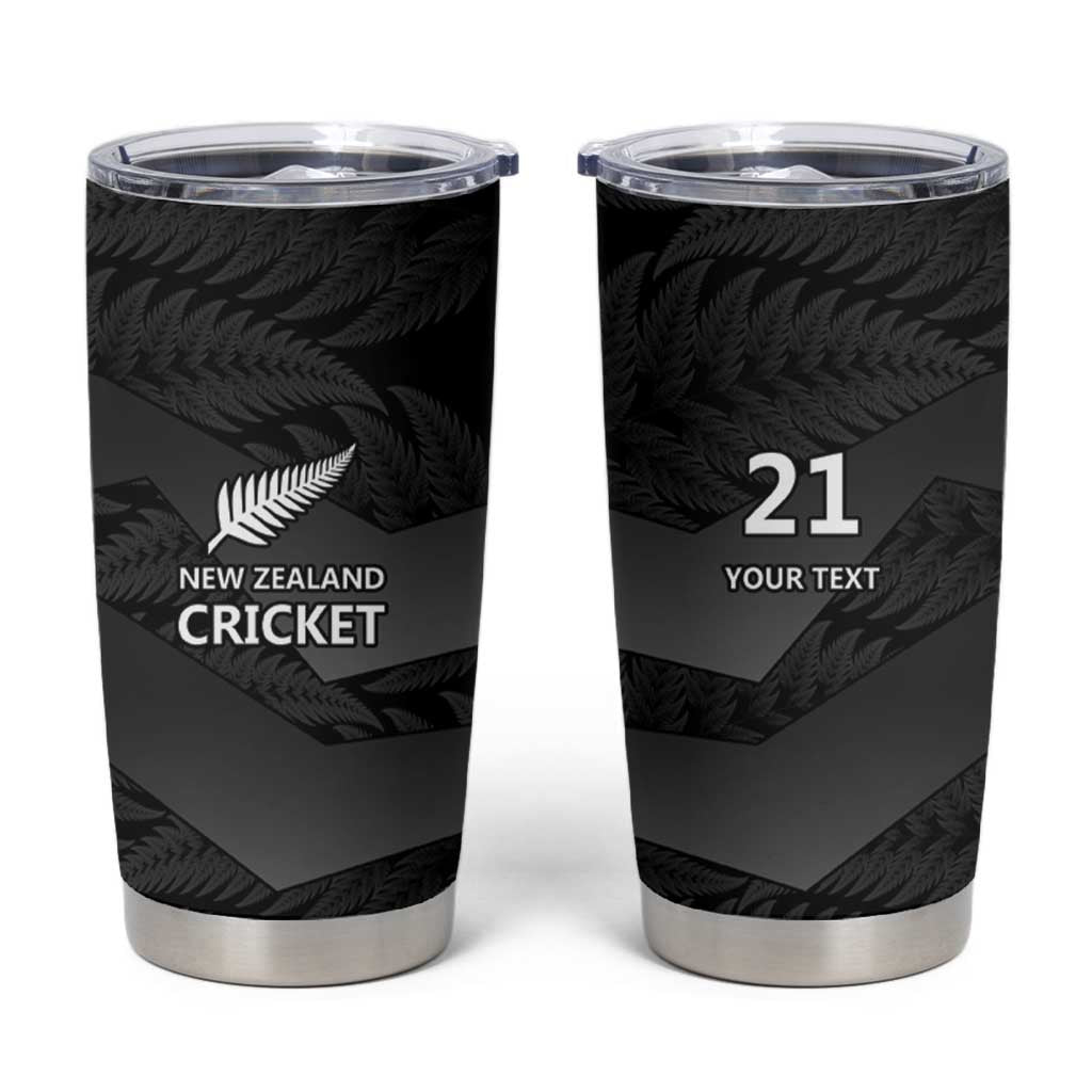 New Zealand Cricket Custom Tumbler Cup Potae Pango Black Fern Pattern