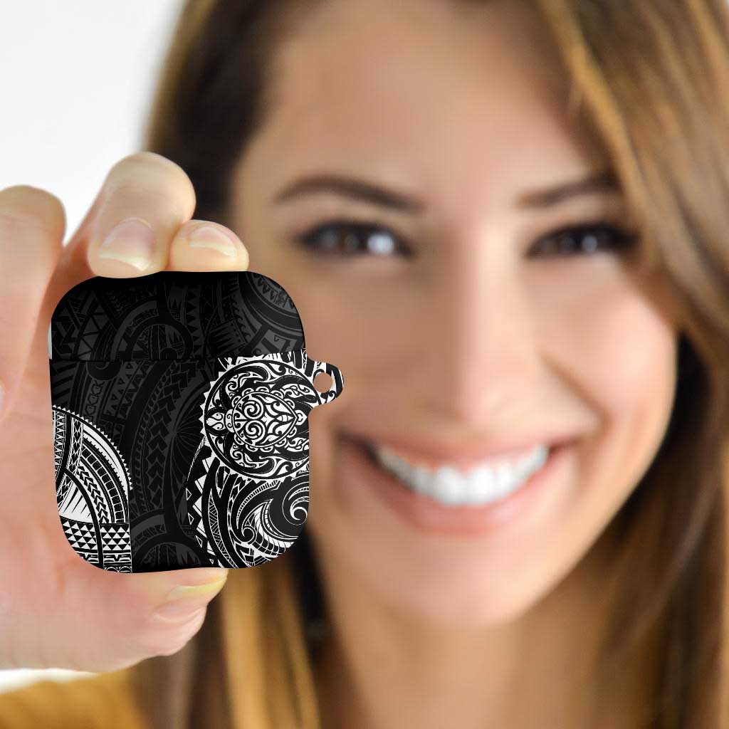 Polynesian Turtle Tribal Tattoo AirPods Case Black Style - Polynesian Pride
