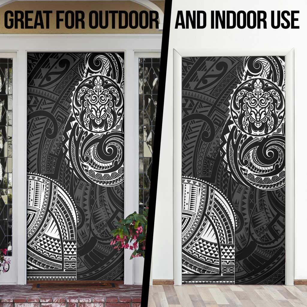 Polynesian Turtle Tribal Tattoo Door Cover Black Style - Polynesian Pride