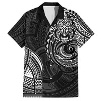 Polynesian Turtle Tribal Tattoo Family Matching Long Sleeve Bodycon Dress and Hawaiian Shirt Black Style LT9 Dad's Shirt - Short Sleeve Black - Polynesian Pride