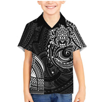 Polynesian Turtle Tribal Tattoo Family Matching Mermaid Dress and Hawaiian Shirt Black Style LT9 Son's Shirt Black - Polynesian Pride