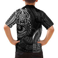 Polynesian Turtle Tribal Tattoo Family Matching Tank Maxi Dress and Hawaiian Shirt Black Style