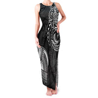 Polynesian Turtle Tribal Tattoo Family Matching Tank Maxi Dress and Hawaiian Shirt Black Style