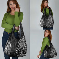 Polynesian Turtle Tribal Tattoo Grocery Bag Black Style