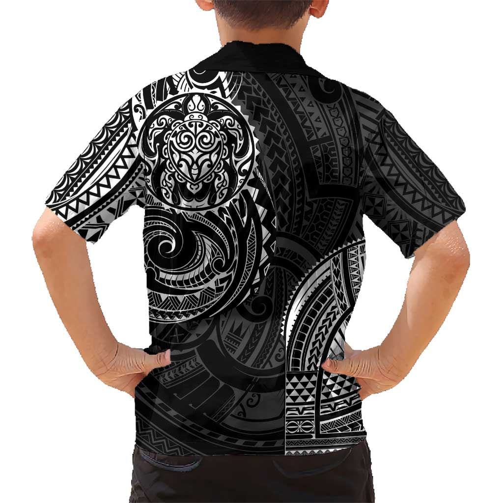 Polynesian Turtle Tribal Tattoo Hawaiian Shirt Black Style
