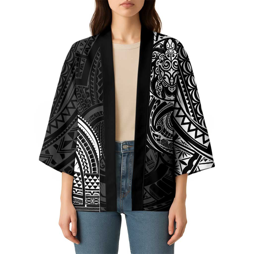 Polynesian Turtle Tribal Tattoo Kimono Black Style - Polynesian Pride