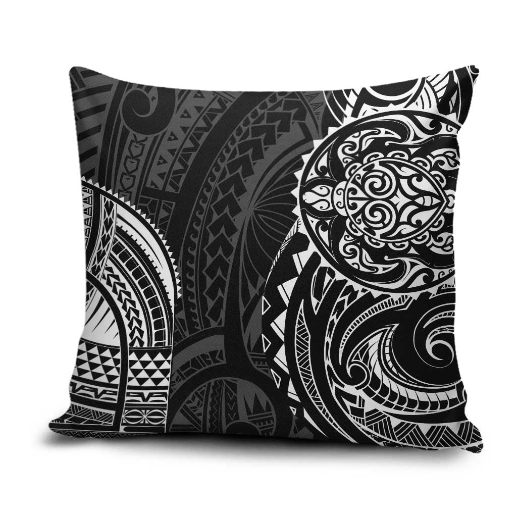 Polynesian Turtle Tribal Tattoo Pillow Cover Black Style - Polynesian Pride