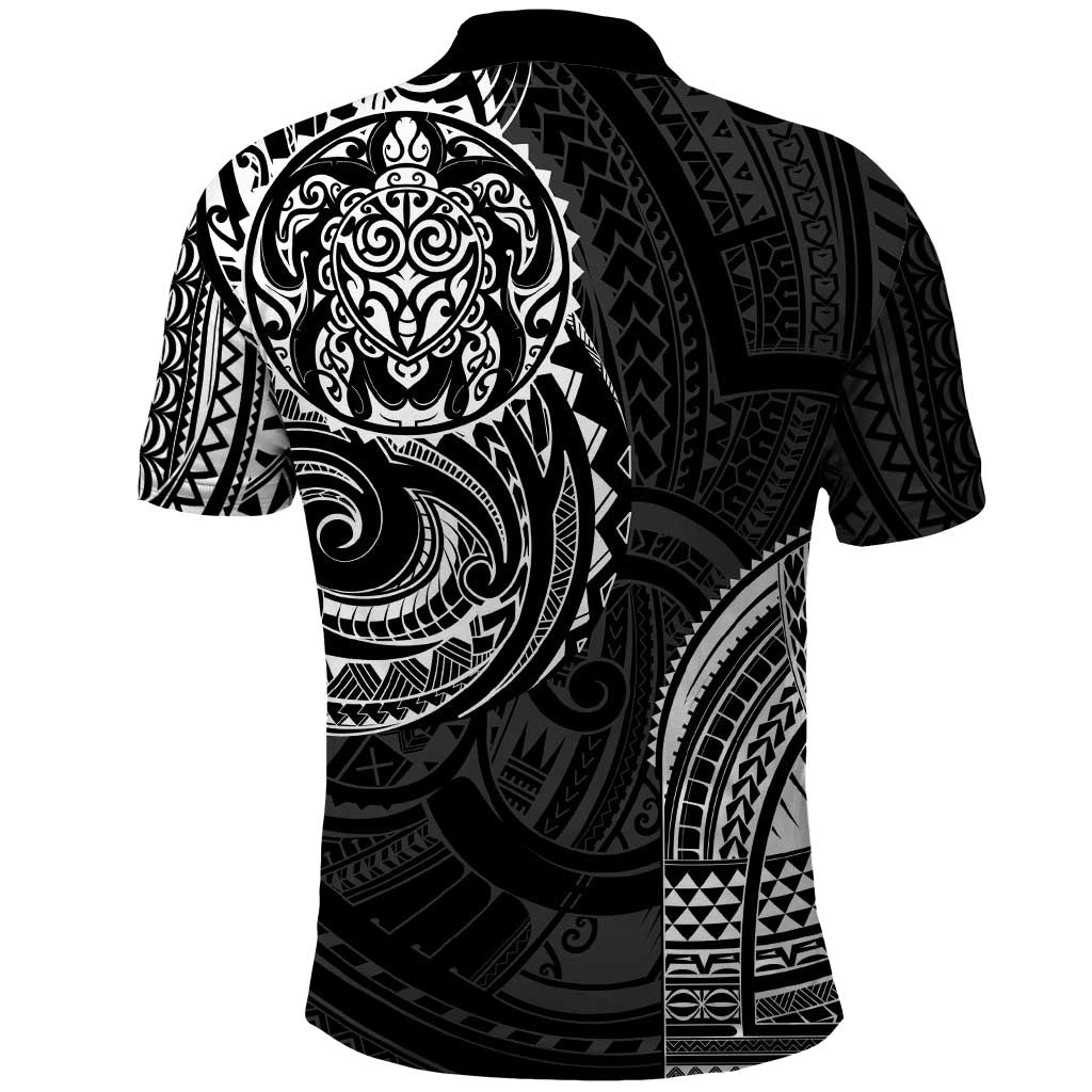 Polynesian Turtle Tribal Tattoo Polo Shirt Black Style