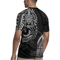 Polynesian Turtle Tribal Tattoo Rugby Jersey Black Style