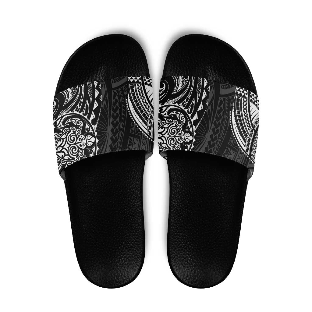 Polynesian Turtle Tribal Tattoo Slide Sandals Black Style - Polynesian Pride