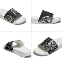 Polynesian Turtle Tribal Tattoo Slide Sandals Black Style - Polynesian Pride