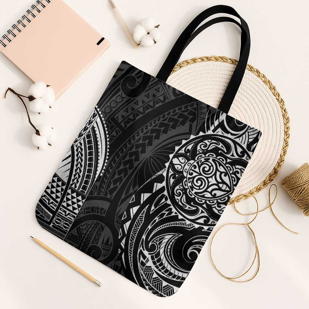 Polynesian Turtle Tribal Tattoo Tote Bag Black Style - Polynesian Pride