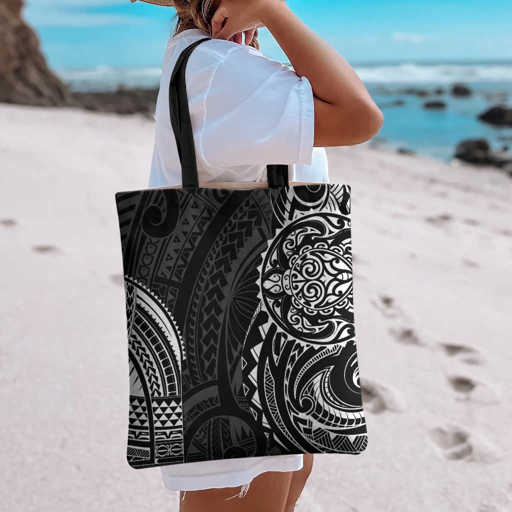 Polynesian Turtle Tribal Tattoo Tote Bag Black Style - Polynesian Pride