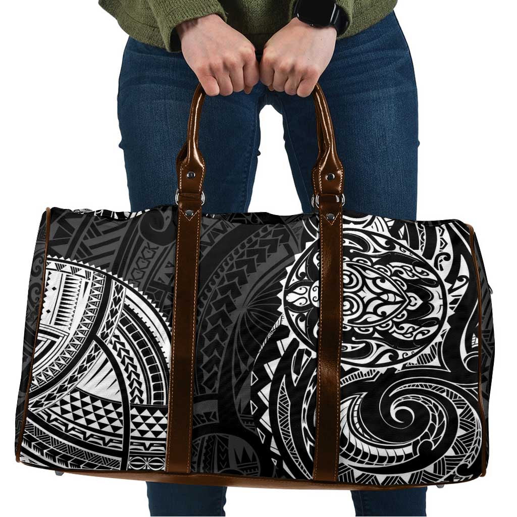 Polynesian Turtle Tribal Tattoo Travel Bag Black Style - Polynesian Pride