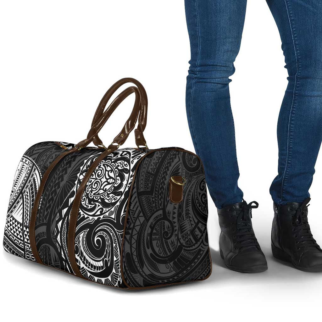 Polynesian Turtle Tribal Tattoo Travel Bag Black Style - Polynesian Pride