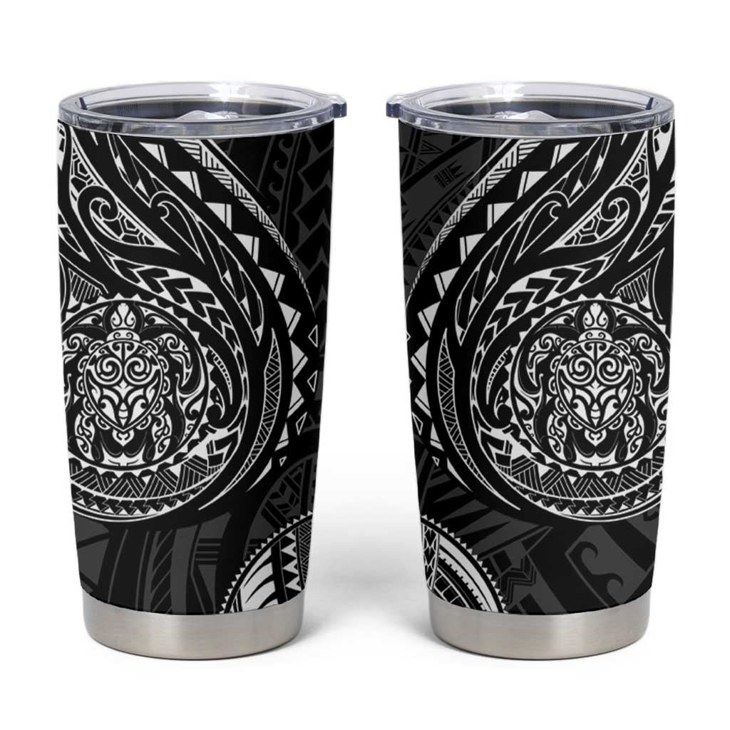 Polynesian Turtle Tribal Tattoo Tumbler Cup Black Style