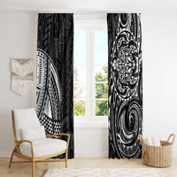 Polynesian Turtle Tribal Tattoo Window Curtain Black Style