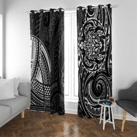 Polynesian Turtle Tribal Tattoo Window Curtain Black Style