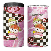 Personalized Japanese Kawaii Sushi Roll 4 in 1 Can Cooler Tumbler Wagara Palaka Pattern