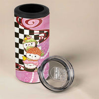 Personalized Japanese Kawaii Sushi Roll 4 in 1 Can Cooler Tumbler Wagara Palaka Pattern