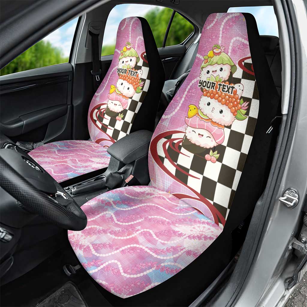 Personalized Japanese Kawaii Sushi Roll Car Seat Cover Wagara Palaka Pattern