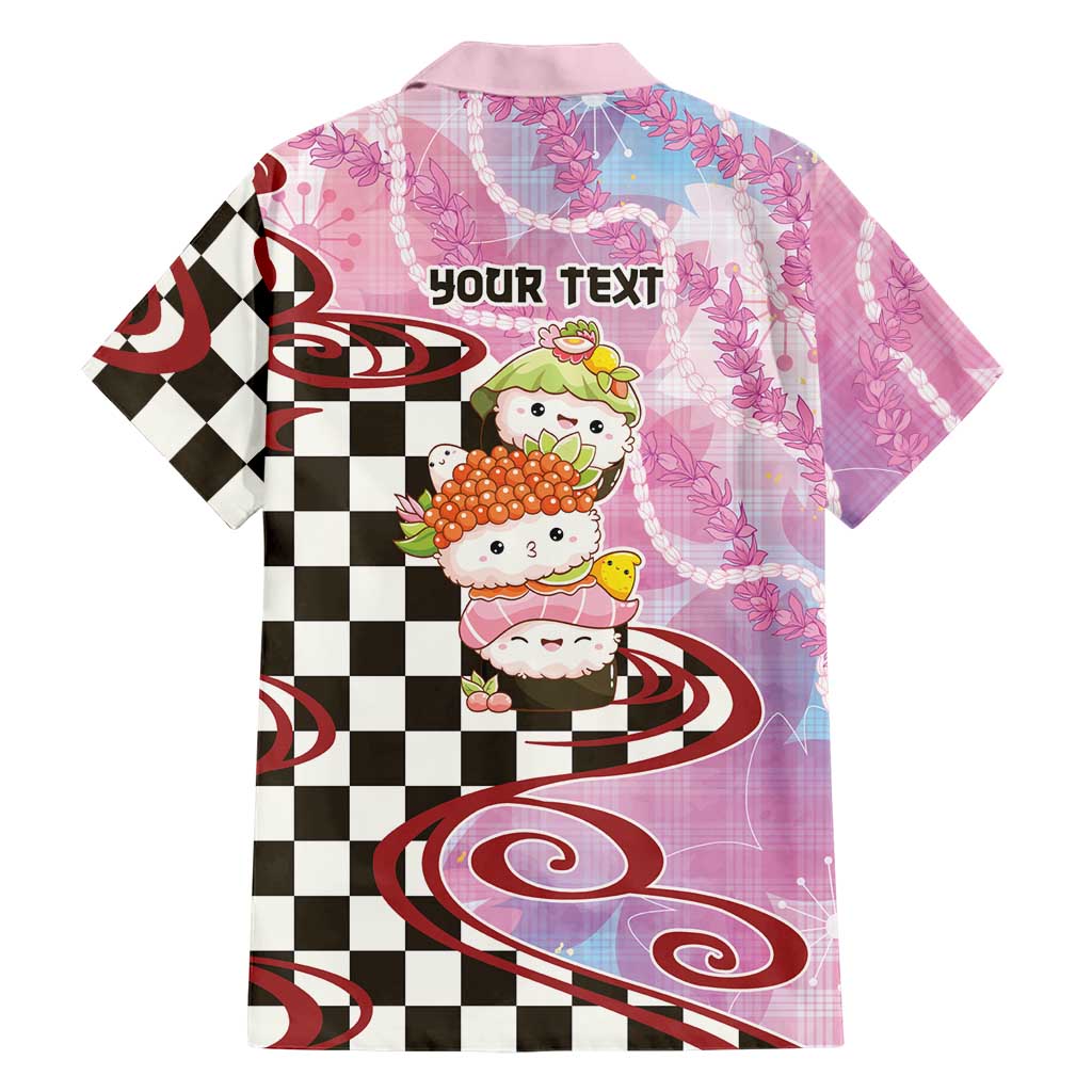 Personalized Japanese Kawaii Sushi Roll Family Matching Off Shoulder Maxi Dress and Hawaiian Shirt Wagara Palaka Pattern