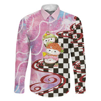 Personalized Japanese Kawaii Sushi Roll Family Matching Summer Maxi Dress and Hawaiian Shirt Wagara Palaka Pattern