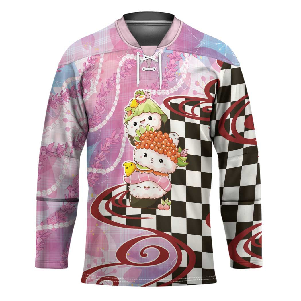 Personalized Japanese Kawaii Sushi Roll Hockey Jersey Wagara Palaka Pattern