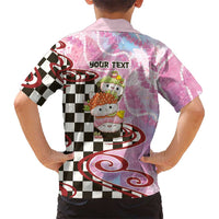 Personalized Japanese Kawaii Sushi Roll Kid Hawaiian Shirt Wagara Palaka Pattern