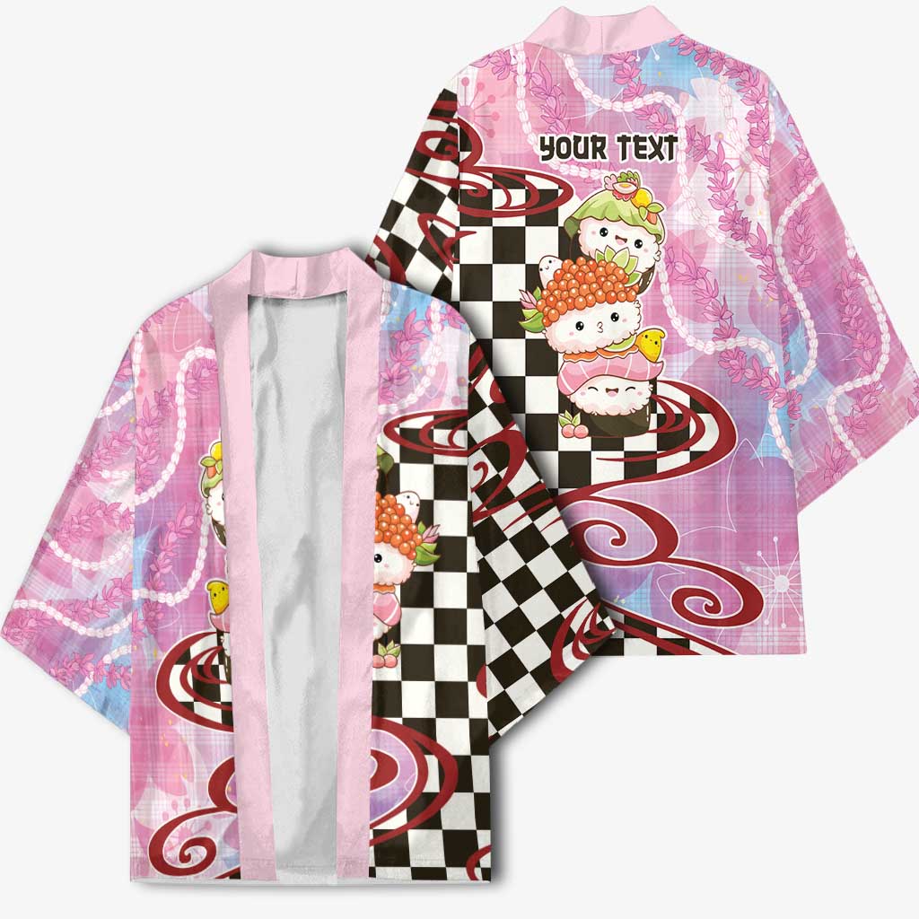 Personalized Japanese Kawaii Sushi Roll Kimono Wagara Palaka Pattern