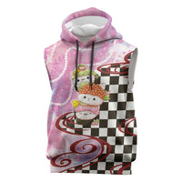 Personalized Japanese Kawaii Sushi Roll Sleeveless Hoodie Wagara Palaka Pattern
