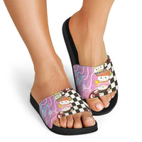 Personalized Japanese Kawaii Sushi Roll Slide Sandals Wagara Palaka Pattern